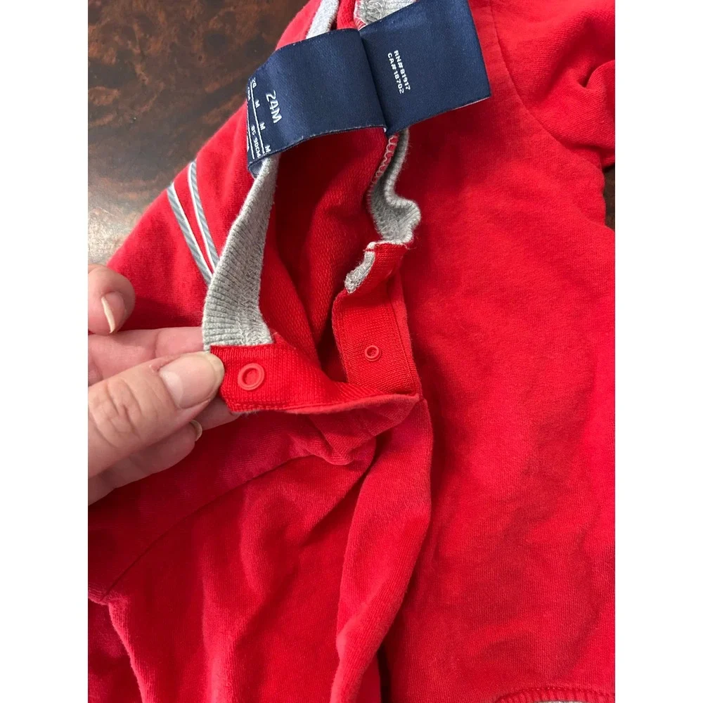 Nike Toddler Boys Red Just Do It Swoosh Crewneck Sweatshirt 24M Snap Shoulder